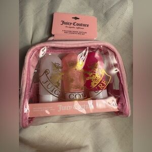 Juicy Couture Pink Silicone Travel Bottles NWT